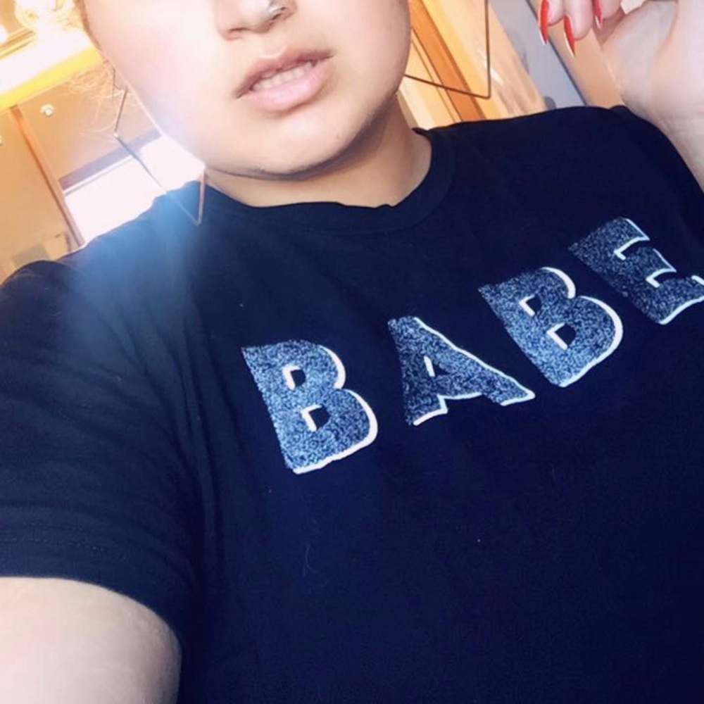 Babe Black crop top T-shirt